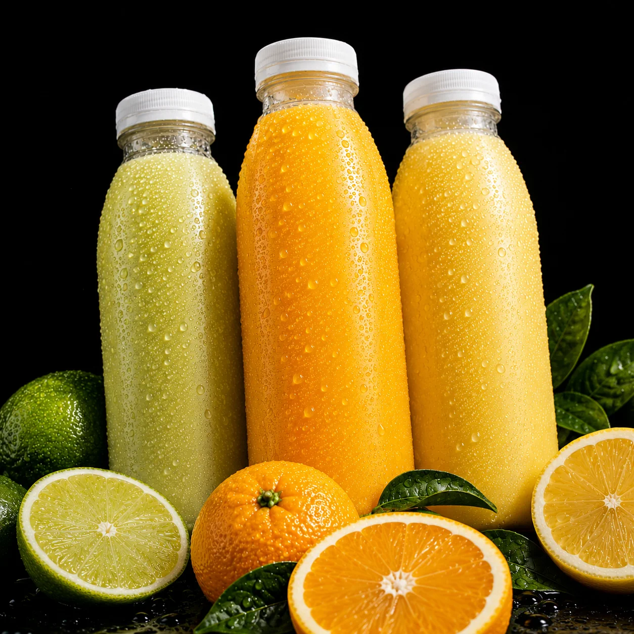 Fresh juice bottles for bespoke preparation